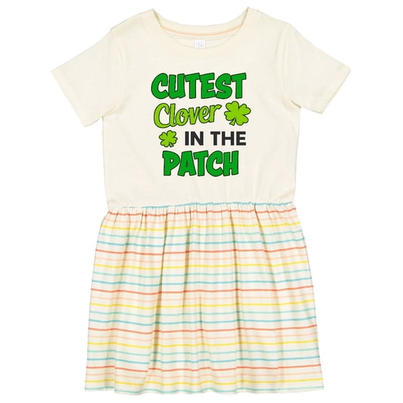 Inktastic Cutest Clover in the Patch with Four Leaf Clovers Girls Toddler Dress