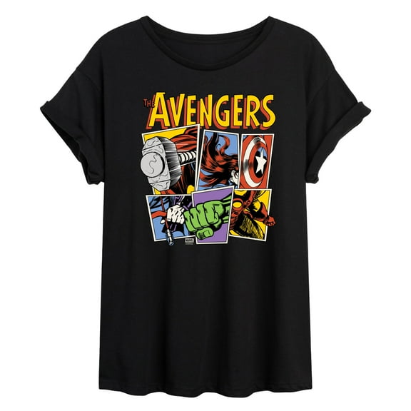 Marvel - Avengers Grid Retro - Women's Oversized Graphic T-Shirt