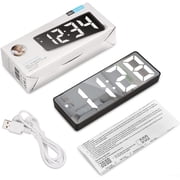 UHUSE Alarm Clock LED Display Digital Mirror Alarm Clock Battery/USB Alarm Clock