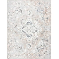 BoutiqueRugs Dobry Farmhouse Area Rug - Off White, Blue, Tan - 5'3" x 7'