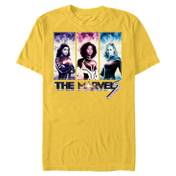 Marvel Studios The Marvels Ms. Marvel Photon Captain Marvel - Short Sleeve Blended T-Shirt for Adults - Customized-Yellow