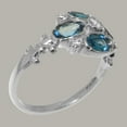 thumbnail image 3 of LBG British Made 10k White Gold Ring with Natural Diamond & London Blue Topaz Womens Statement Ring - 33 size options - Size 7.25, 3 of 6