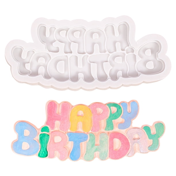 Pastel De Feliz Cumpleaños, Molde De Silicona Para Letras, Herramienta Para Hornear Para Diy, Dulces De Chocolate, Galletas, Pudines Advancent HA041722-03