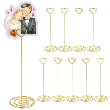 Heartfelt Table Number Holders Set of 10 - 8.75 Inch Elegant Heart-Shaped Stands for Weddings, Graduations, Receptions, and Home Decor Centerpieces in Gold Finish