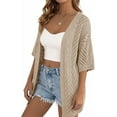 thumbnail image 4 of PRETTYGARDEN Summer Cardigan Sweaters for Women Lightweight Short Sleeve Knit Coverup Spring Beach Vacation Clothes, 4 of 9