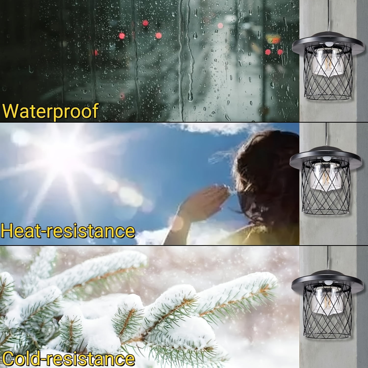 Solar Chandelier Outdoor Chandelier 5W Charging 4400mAh Battery 8-20 Hours Runtime 5 Modes Remote Control Waterproof Heat Cold Resistant Indoor Outdoor Use