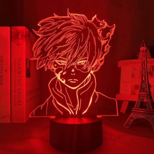 Anime My Hero Academia 3D LED luz nocturna para decoración de dormitorio regalo de cumpleaños My Hero Academia lámpara 3D brillar Electrónica