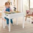 thumbnail image 6 of Gymax Kids Table and Chair Set Wood Activity Study Desk w/ Storage Drawer Hook White, 6 of 9