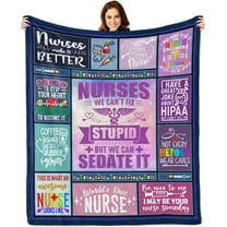Nurse Gifts Blanket Nurse Gifts for Women, Gifts for Nurses, Nurse Practitioner Gifts, Ultra Soft Fluffy Warm Flannel Nurse Theme Throw Blankets for Bed Couch 50"x60"