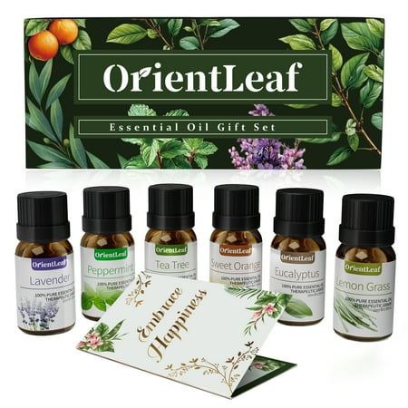 OrientLeaf 100% Pure Essential Oils Set, Aromatherapy Blended Scents Variety Essential Oils Gift Set for Diffusers, Massage, Sleep