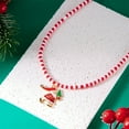 thumbnail image 4 of JYYYBF Women Christmas Pendant Necklace Cartoon Tree/Candy Cane/Santa Beaded Non-Fading Choker, 4 of 5