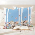 thumbnail image 3 of Easter Sheep Pillow Covers 2 Pack Watercolor Sheep Flowers Colored Eggs Blue Stripes Pillowcase Waterproof Outdoor Throw Pillow Cover for Patio Garden Square Cushion 20”x20”, 3 of 9