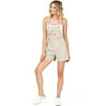 thumbnail image 4 of Revolt Women's Juniors Classic Twill Short Overalls (Khaki, Large), 4 of 4