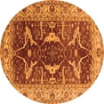 thumbnail image 1 of Ahgly Company Indoor Round Oriental Orange Traditional Area Rugs, 7' Round, 1 of 4