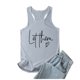 thumbnail image 1 of Camiseta sin mangas con estampado de letras para mujer - Camiseta divertida con estampado gráfico, cuello redondo informal, corte holgado - S-XXL, 1 of 5