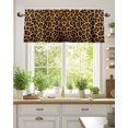 thumbnail image 7 of Brown Retro Leopard Print Kitchen Valances for Windows Abstract Animal Texture Valance Curtains&nbsp; for Kitchen /Living Room/Bedroom/ Bathroom Decor, 54"x18 " ,Rod Pocket 1 Panel,, 7 of 7