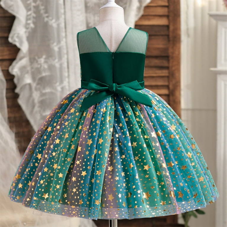open lace back dress Luxury Cute Baby Girl Formal Dresses Toddler Birthday Party Ball Gown –  marryshe main image 0