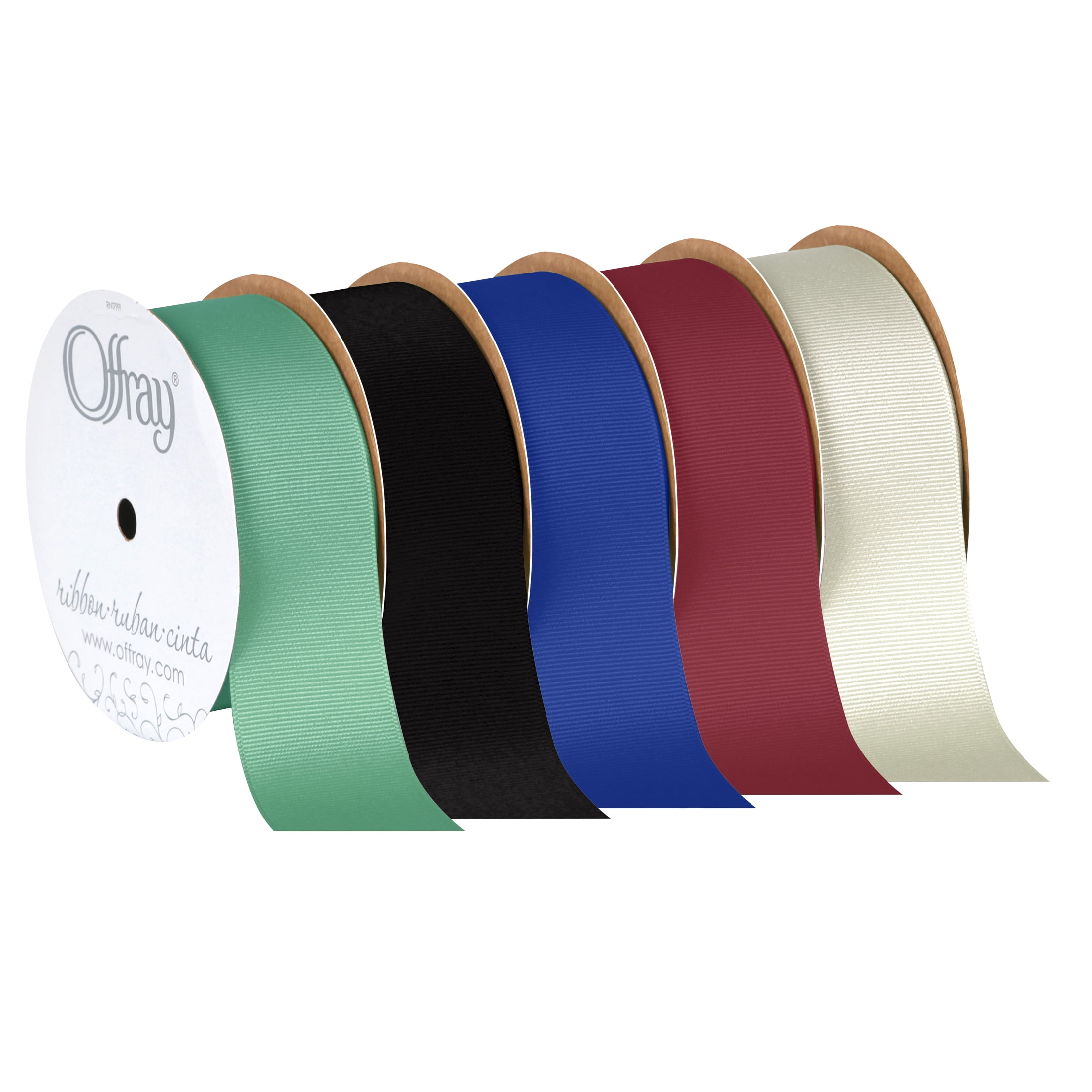 (4 pack) Offray Ribbon, Aqua Blue 1 1/2 inch Grosgrain Polyester Ribbon, 12 feet