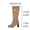 thumbnail image 4 of Mostsola Knee High Boots Women Heel Zip up Suede Fall Boots for Women 2025 Mid Calf Boots, 4 of 9