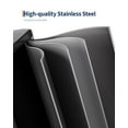 thumbnail image 3 of 2 x 10.6 Gallon Stainless Steel Double Trash Can with Lid for Kitchen, Large Dual Trash and Recycle Bin Combo, Step-on Kitchen Metal Garbage Cans, PP Inner Buckets, Liner Rim, Matte Grey, 3 of 6