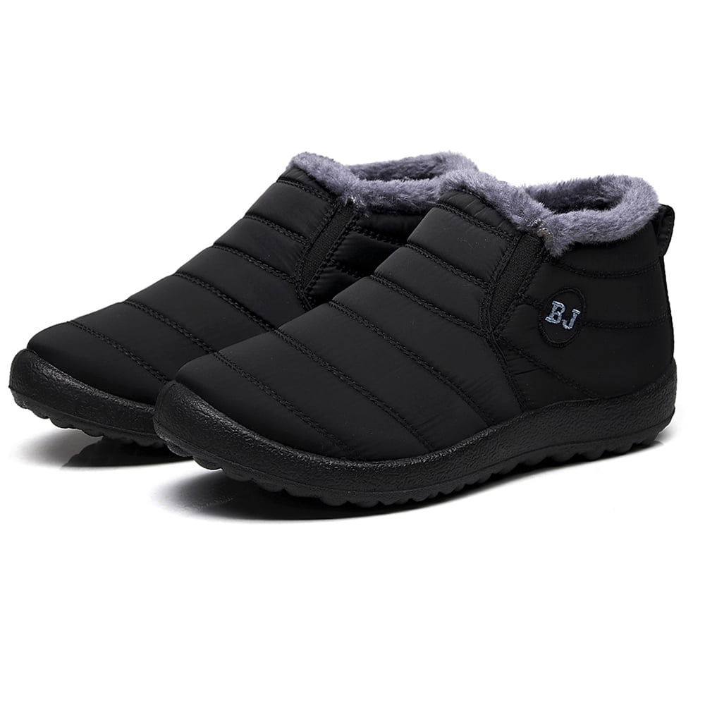 short snow boots with fur