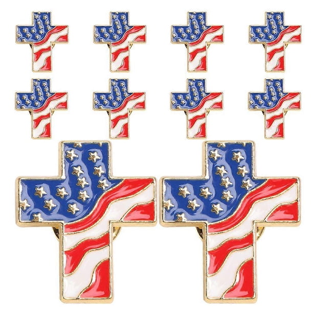 10pcs Usa Flag Pin American Flag Lapel Pin Country Flag Brooch Pin Clothing Jewelry Vintage Patriotic Brooch National Flag Pin