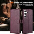 thumbnail image 4 of ELEHOLD Case for Samsung Galaxy A15, Shockproof PU Leather Wallet Case with Credit Card Holder Kickstand,Winered, 4 of 5