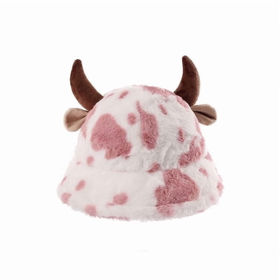 Women's Cow Print Bucket Hat with Cow Horns - Lightweight, Foldable Sun Hat for Outdoor, Beach, Hiking, Fishing, and Travel | Breathable and Packable Fashion Accessory