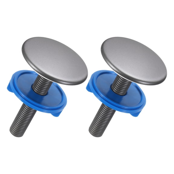 Uxcell 2 Pcs Kitchen Sink Hole Cover, Solid Brass Faucet Hole Cover with Silicone Ring, Universal Tap Cap Decorative Stopper Cap Blanking Brass Metal Plug for Kitchen Sink, Gray