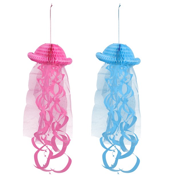 KAKOWELY 2 faroles de papel con forma de medusa para colgar en fiestas.