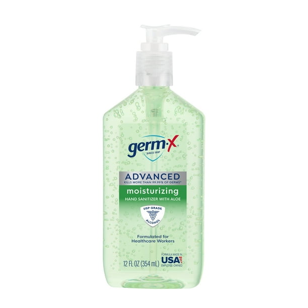 GermX Advanced Hand Sanitizer, with Aloe, 12 oz