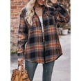 thumbnail image 3 of Arvbitana Women's Casual Loose Plaid Shirt Long Sleeve Lapel Button Blouses Spring Autumn Fashion Tops for Daily Streetwear S M L XL XXL, 3 of 7