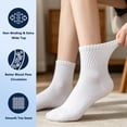 thumbnail image 3 of Cotton Ankle Diabetic Socks 6 Pairs (13-15, White), 3 of 6