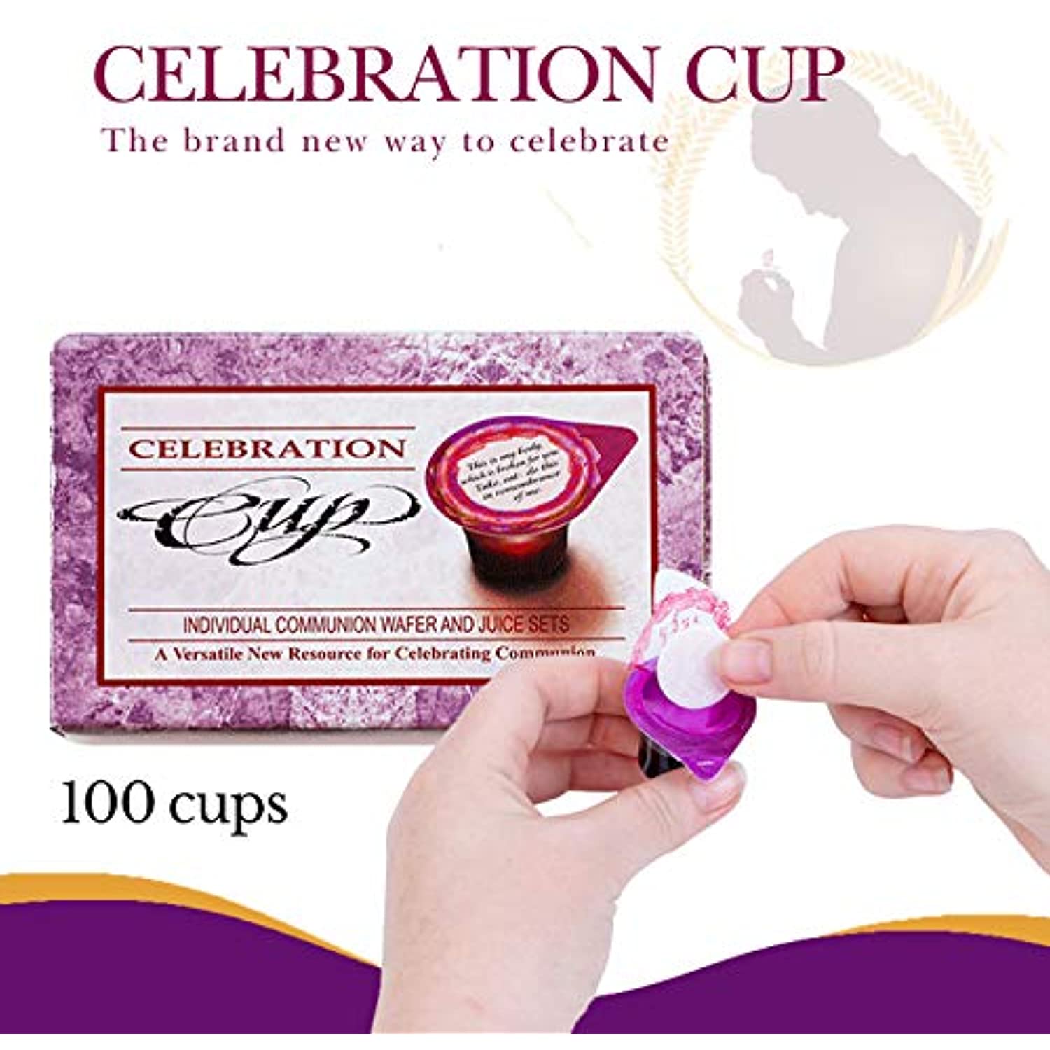 Communion-Celebration Cup Prefilled Juice/Wafer-Box 100
