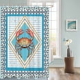 thumbnail image 3 of Fabric Shower Curtain, Crab Striped Printed Nautical Pattern Bathroom Curtain with 12 Hooks Waterproof No Bad Odor Machine Washable Bath Curtains for Bathroom, Spa Room, Background Cloth, 72"x84", 3 of 6