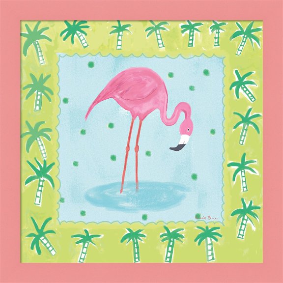 Great Art Now Flamingo Dance III v2 by Farida Zaman, Framed Wall Art, 14W x 14H