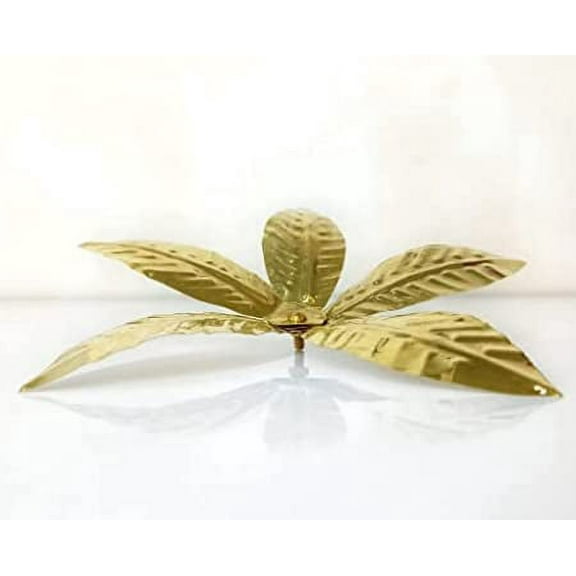 Brass Amra Pallav/Aam patta/Mango Leaf for Pooja with Screw (Approx. 3.5 Inches)