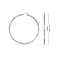thumbnail image 4 of LeCalla 925 Sterling Silver LARGE Hoop Earrings for Women Hypoallergenic Diamond Cut Earring Hoops for Women 50MM, 4 of 7