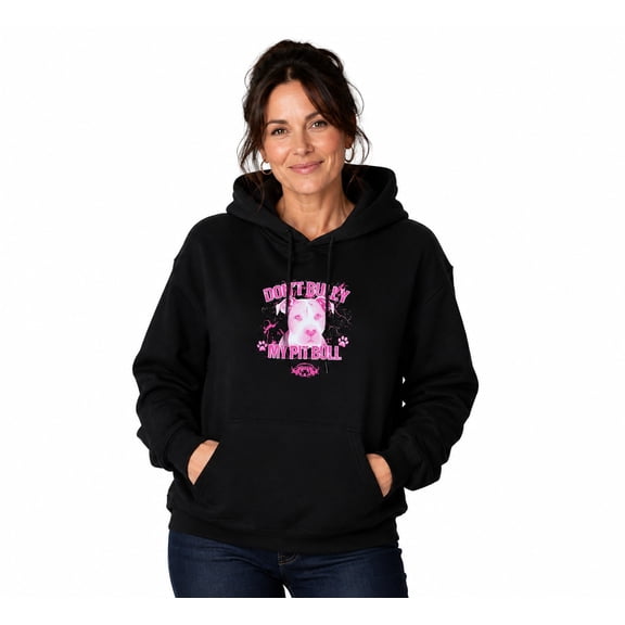 Don't Bully My Pit Bull Womens Hoodie, Pitbull Mom (Medium)