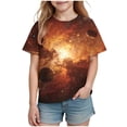 thumbnail image 6 of Fnooota Girls T Shirts, Short Sleeve Soft Crew Neck Gradient Print Summer Tops Multicolor Size 3-4 T, 6 of 7