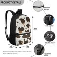 thumbnail image 5 of Uourmeti Brown Striped Pattern Backpack, Lightweight Polyester Backpack 17 Inch Smooth Zipper Student Bookbag for Night Out Travel, 5 of 6
