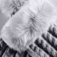 thumbnail image 6 of UTSJKR Faux Fur Full Finger Gloves Winter Knit Gloves Warm Fluffy Mittens Cable Knit Casual Solid Color Glove for Women Gray, 6 of 7