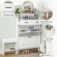 thumbnail image 5 of VEANERWOOD Shoe Storage Cabinet with 2 Flip Drawers, Wooden Shoe Rack with Removable Shoe Bench for Entryway, White, 5 of 8