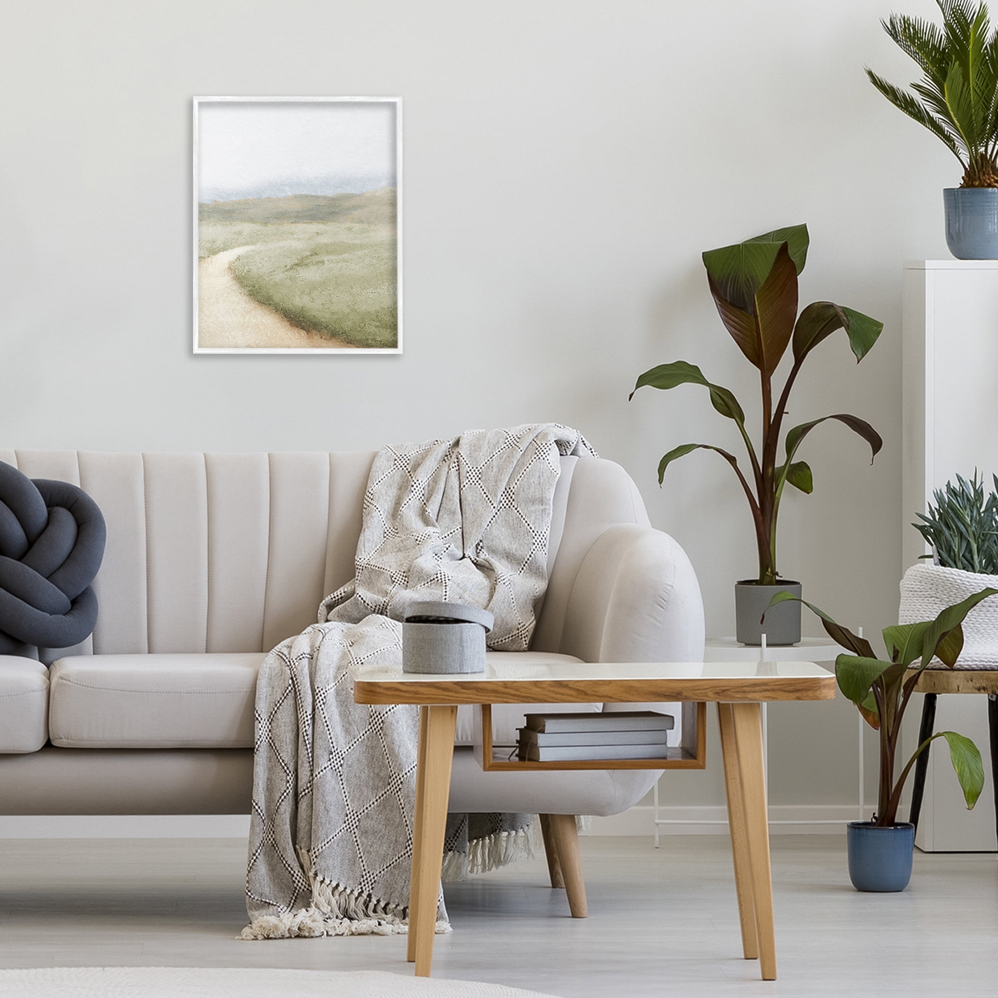 Stupell Industries Green Pasture Quiet Landscape White Framed Giclee Art, design by Michael Marcon