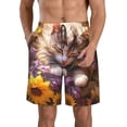 thumbnail image 1 of Fotbe Cute Cat Sunflower Trajes de Baño Estampados para Hombre, Shorts de Verano de Secado Rápido, Ropa de Playa, Bañadores-Medium, 1 of 6