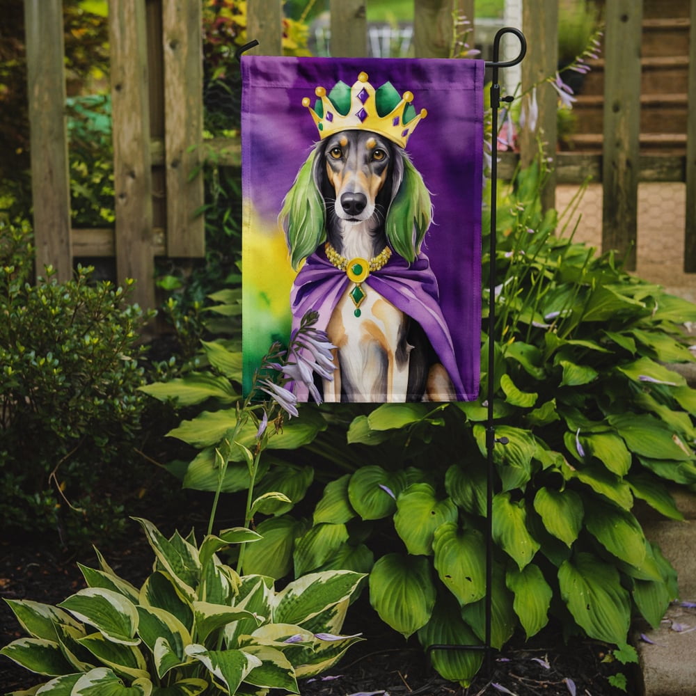 Saluki King of Mardi Gras Garden Flag 11.25 in x 15.5 in