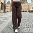 thumbnail image 5 of Women's High Waist Wide Leg Yoga Pants with Rhinestone Fold Over Waistband, Stretch Flared Lounge Trousers, Casual Palazzo Pants for Work & Daily Wear Coffee S, 5 of 7