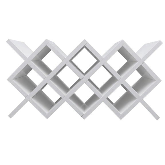 Shangmakel 10-Cell White Wine Rack, Particleboard Storage Shelf for Living Room Kitchen Bar