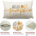 thumbnail image 4 of Fall Pillow Covers 12x20 inch, Linen Autumn Hello Pumpkin Throw Pillow Covers for Sofa Bedroom Outdoor Farmhosue Cushion Home Decoration, 4 of 5