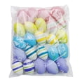 thumbnail image 4 of Easter Decoration,Easter Hanging Eggs,Multicolored Plastic Easter Egg Hanging Tree Ornaments,Decorative Hand Painted Eggs DIY Crafts Ornaments with Various Style Stripes Dots Flowers,24Pcs, 4 of 8